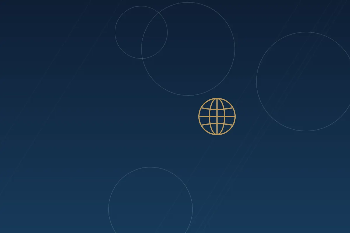 Illustration d'un globe terrestre doré sur fond bleu marine